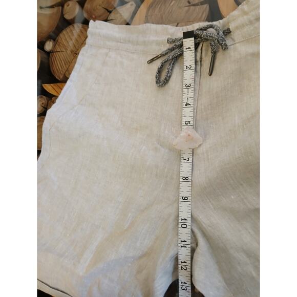 Ably Filium Activated 100% Linen Tie Elastic Waist Bermuda Pull on Shorts NWT L - Picture 6 of 14